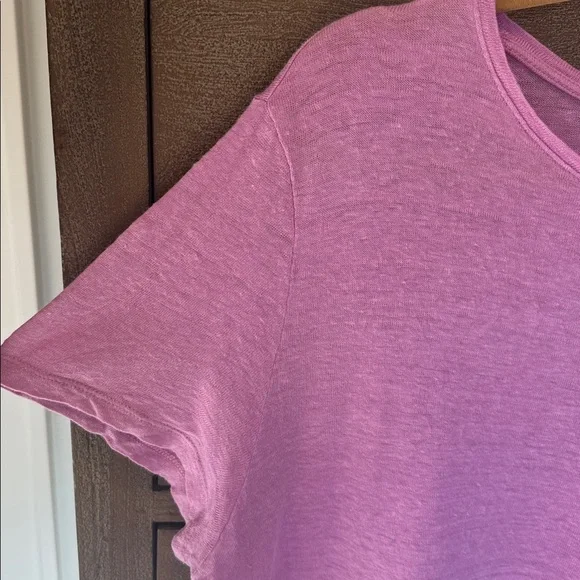 J. Jill Love Linen T Shirt Top Womens XL Pink Short Sleeve 100% Linen Lagenlook - Picture 4 of 10
